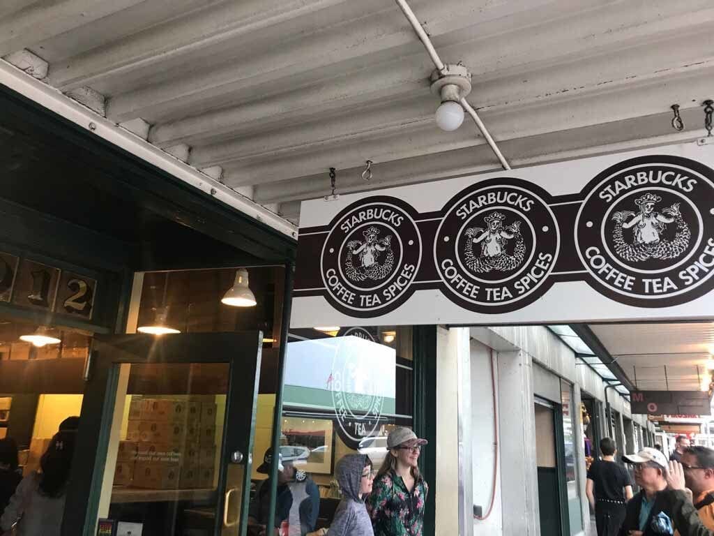 The first ever Starbucks store sign... looks a bit different today on the new stores!