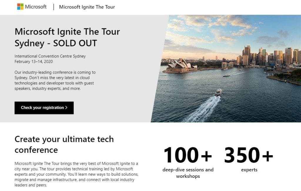 header image from microsoft website with image of sydney harbour including the opera house